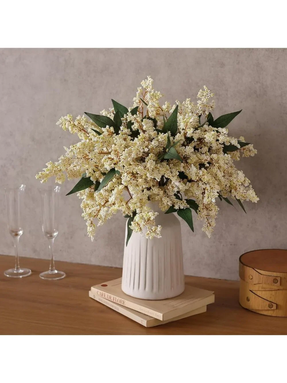12 Pcs 17” Lifelike Nandina Berry Stems - Realistic Faux Floral Decor for Vases